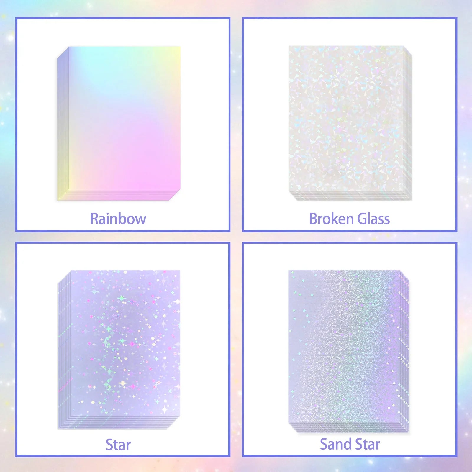 50 Sheets Holographic Cold Lamination Film | Clear Self-Adhesive Waterproof Overlay