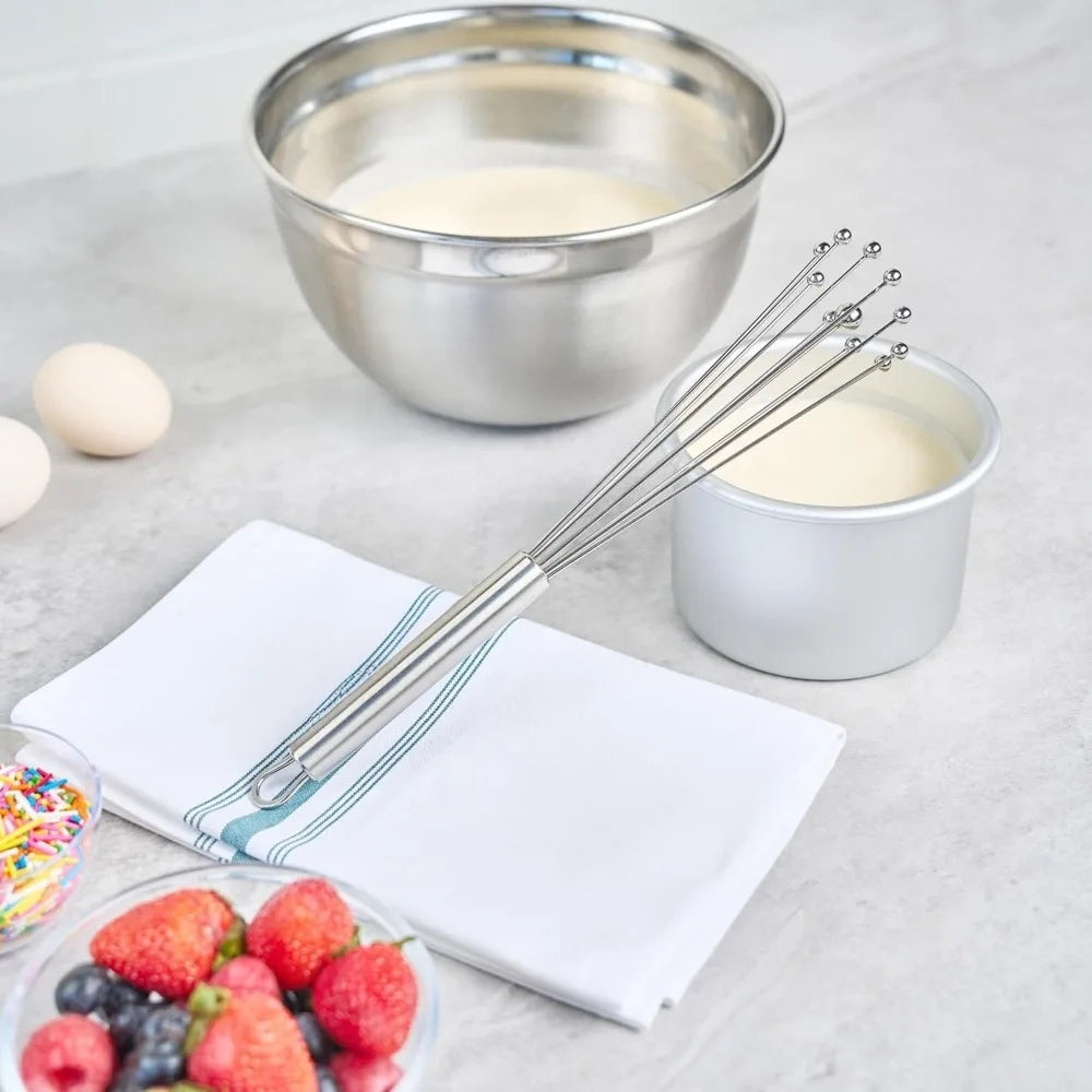10/12 Inch Manual Egg Beater | Stainless Steel Ball Mixer for Cooking