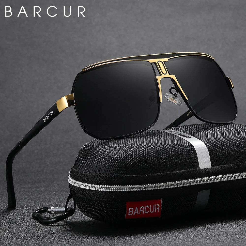 BARCUR Polarized Sunglasses for Men – Trendy UV400 Gradient Lens Oval Comfortable Frame Sports Driving Hiking Fishing Outdoor Fashion Eyewear with Durable Stainless Steel Frame – Casual Apparel Accessory Gift for Him