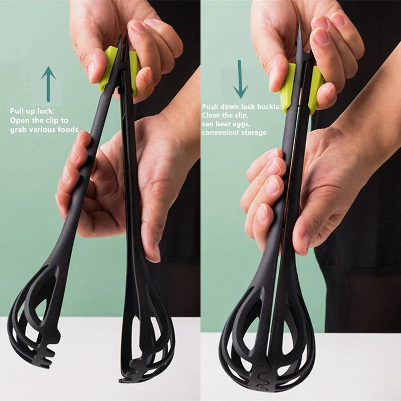 Manual Egg Beater Whisk and Food Clips | Kitchen Multitool