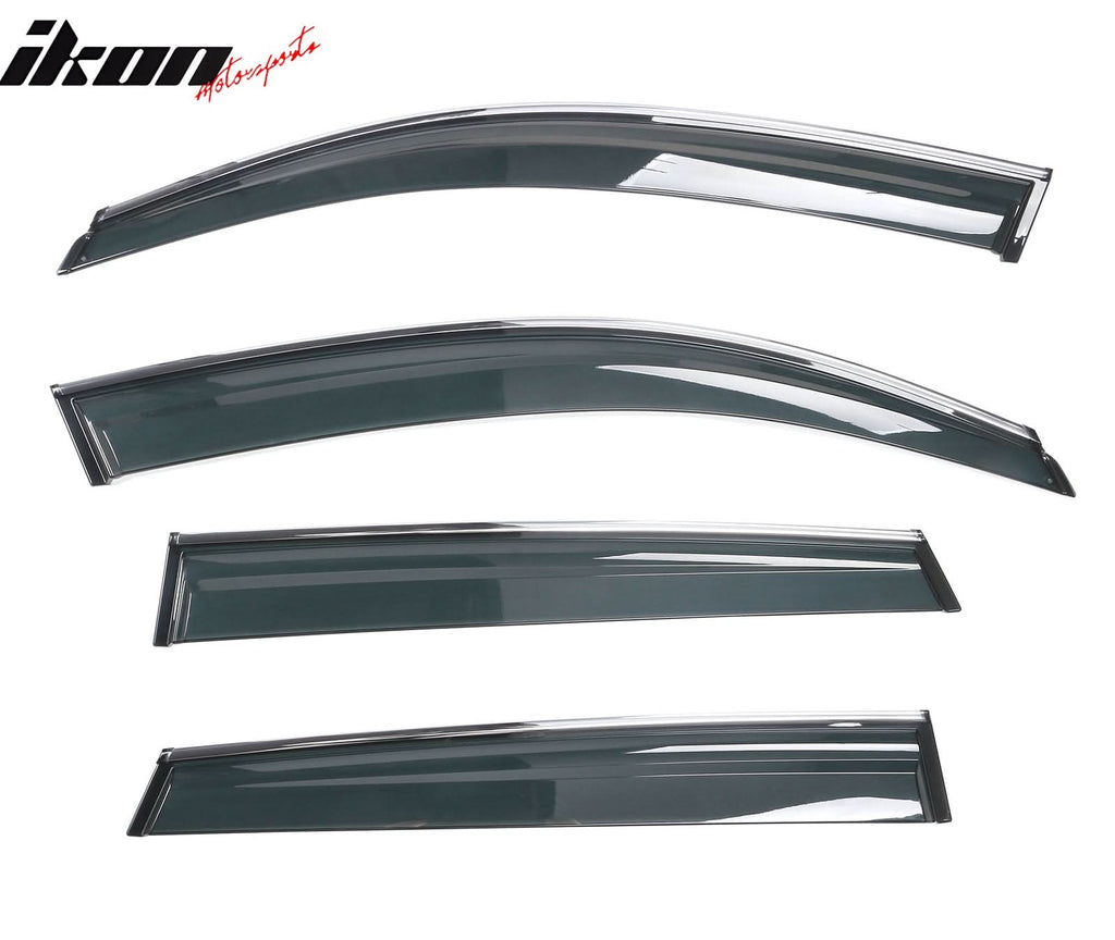 2009-2017 Audi Q5 8R Side Window Visors w/ Chrome Trim PC Injection