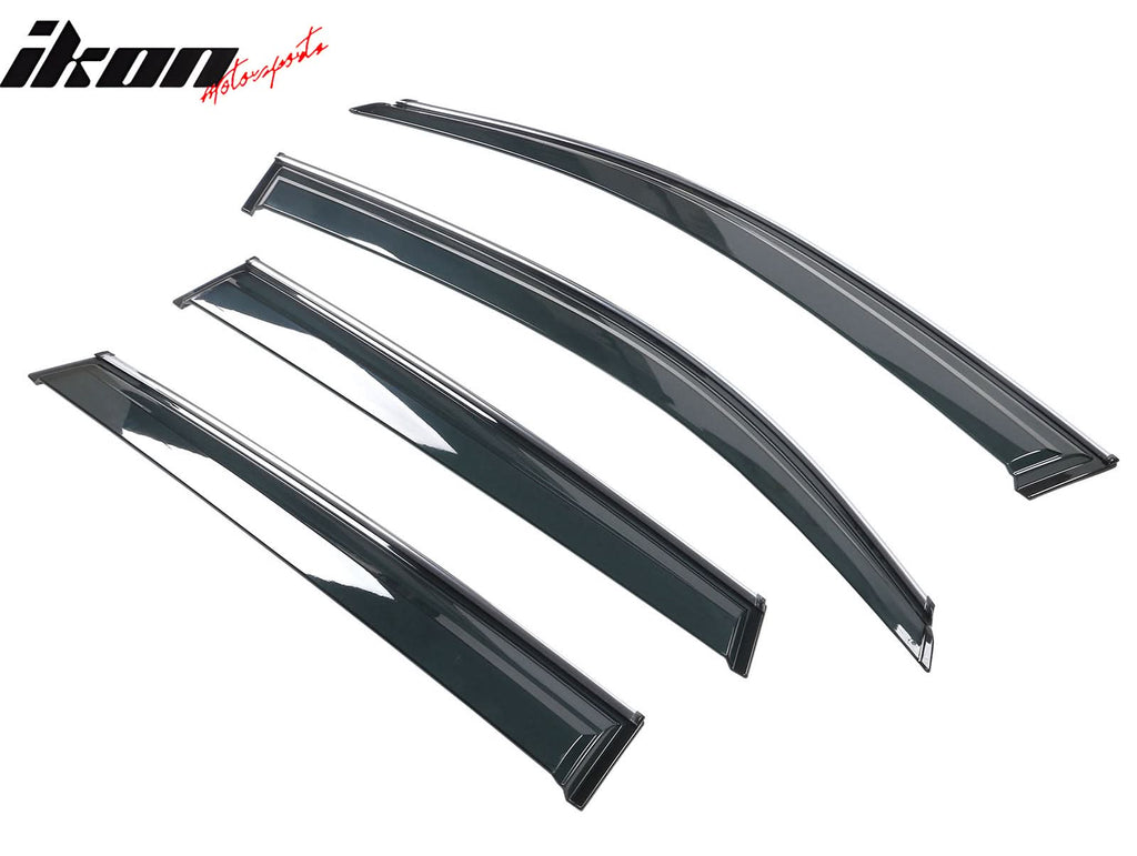 2009-2017 Audi Q5 8R Side Window Visors w/ Chrome Trim PC Injection