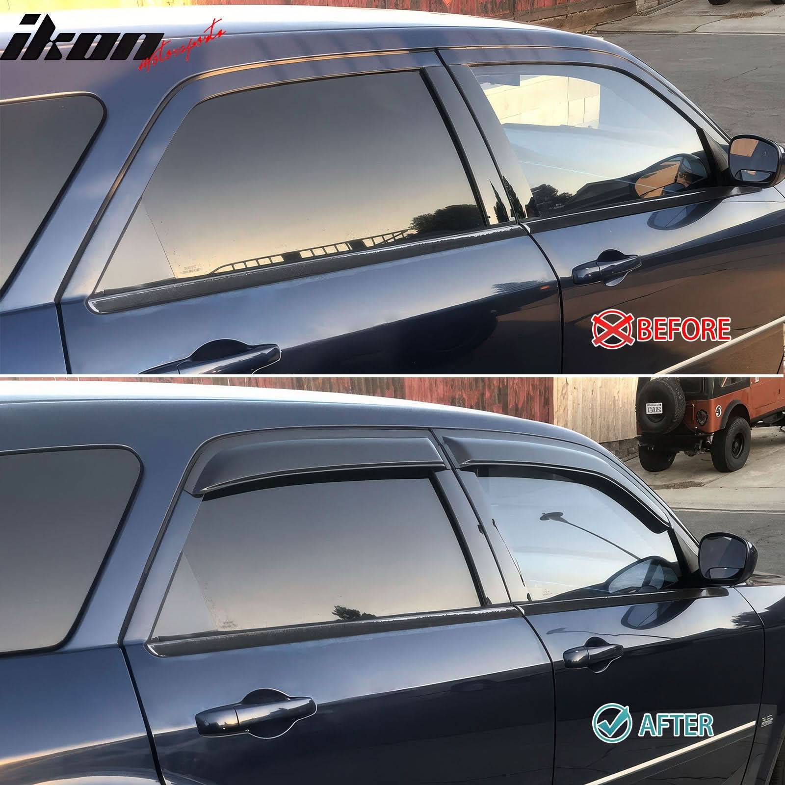 2005-2010 Chrysler 300 Slim Style Smoke Tinted Visor Window Acrylic