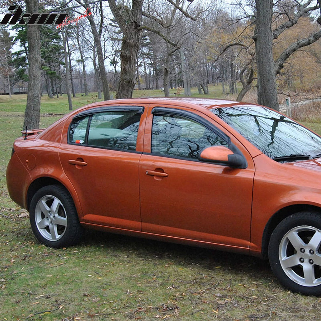 2005-2010 Chevy Cobalt Smoke Tinted Slim Style Visor Windows Acrylic