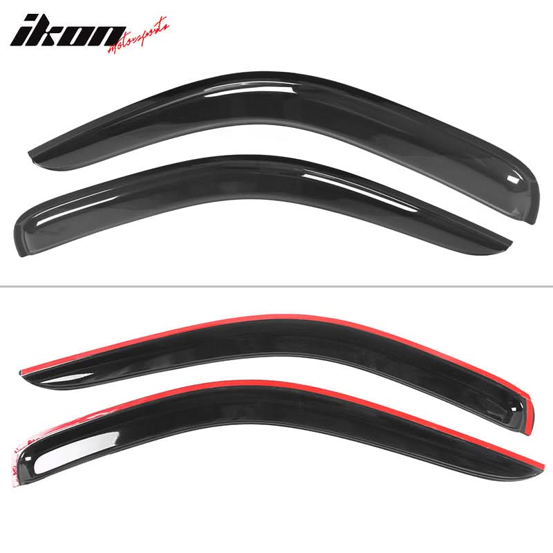 1997-2004 Dodge Dakota 2Dr Tape On Smoke 2PCS Window Visors Acrylic