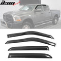 2009-2024 Dodge Ram 1500 Crew Slim Smoke Tinted Window Visor Acrylic