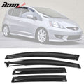 2009-2014 Honda Fit Window Visors Slim Style Smoke Rains Guards Acryli