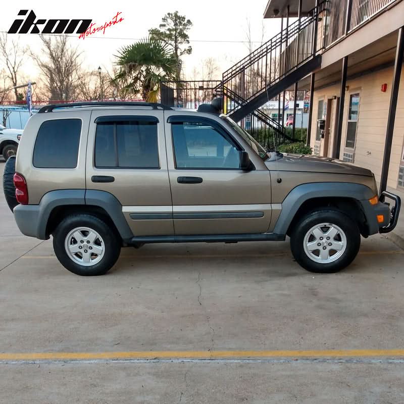 2002-2007 Jeep Liberty Visor Window Rain Guard KJ Tape on Acrylic 4PC