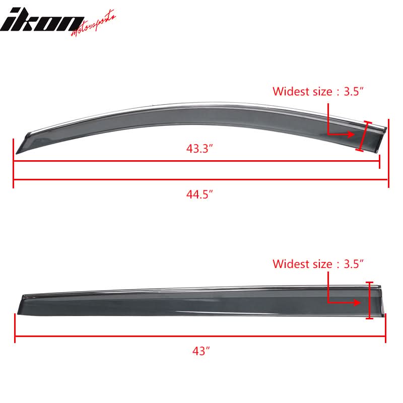 2021-2025 Toyota Sienna PC Injection Window Visor Chrome Trim 4PCS