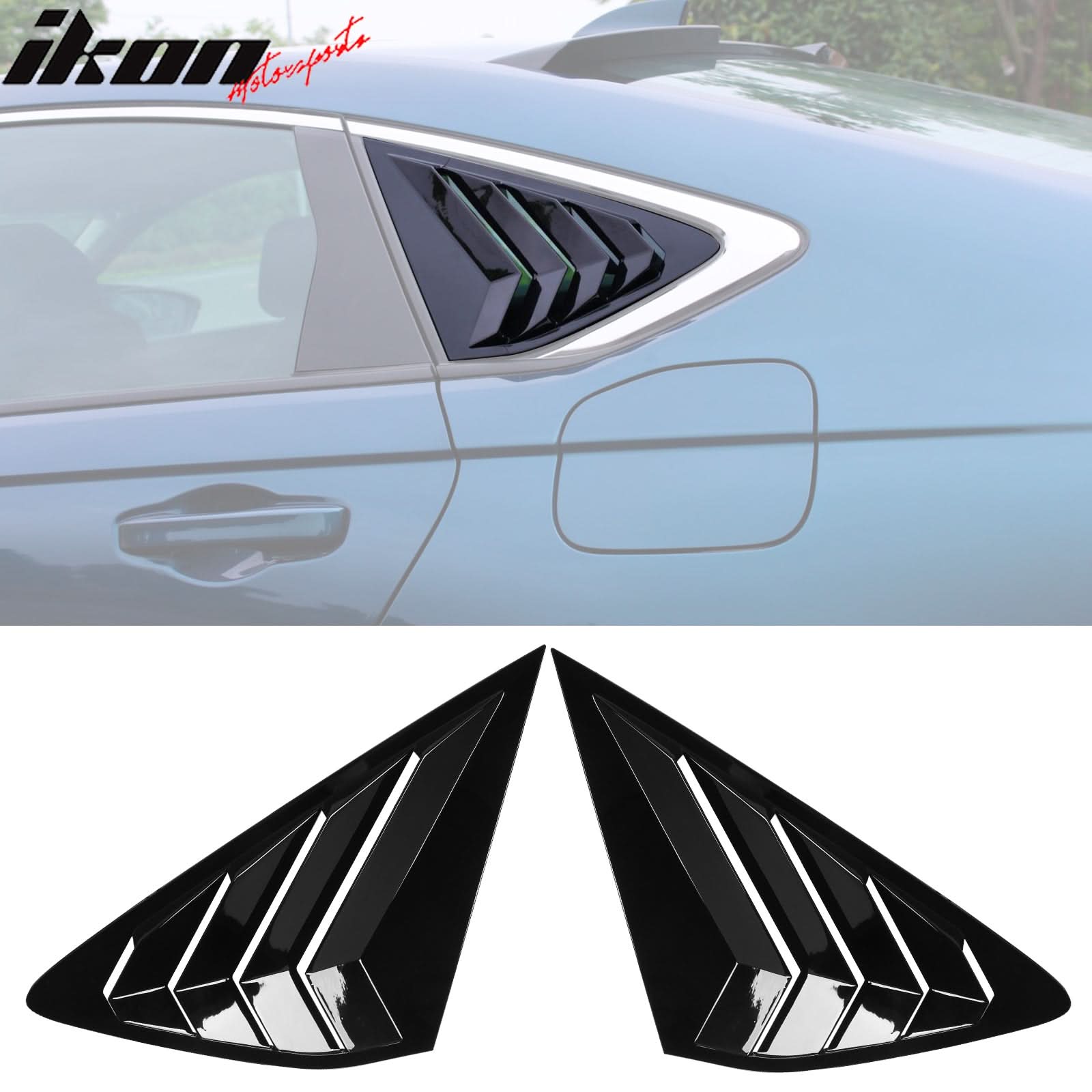 2023-2025 Honda Accord IKON Black Rear Quarter Window Louver ABS