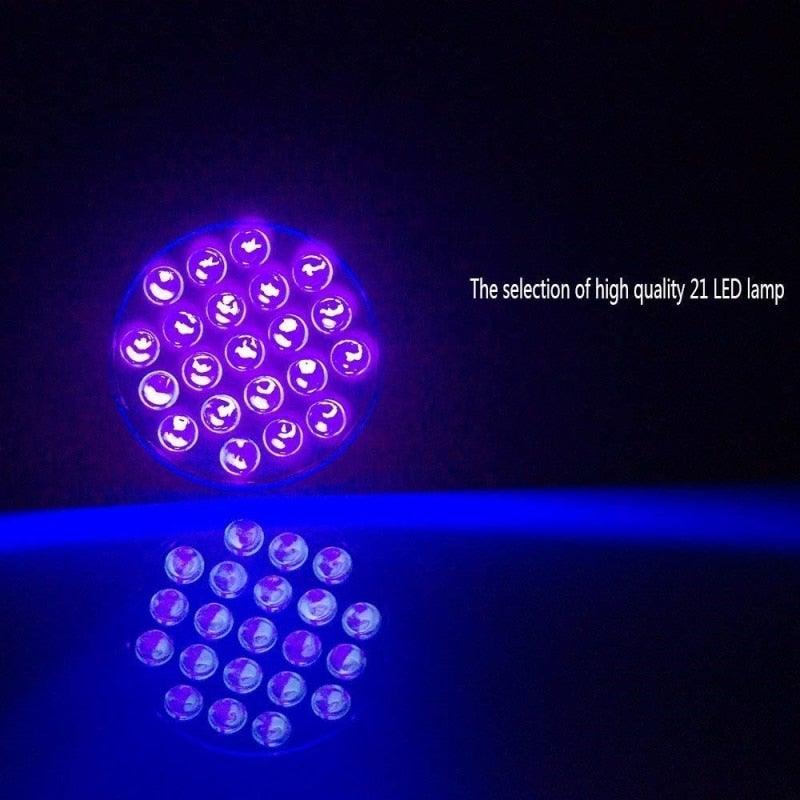 Adjustable Rechargeable UV Flashlight Black Light 21LED 12LED Handheld Portable Torch Light Ultraviolet Flashlight Detector Flashlight Torch For Bed Bug Dog Urine Pet Stains Matching With Pet Odor Eliminator