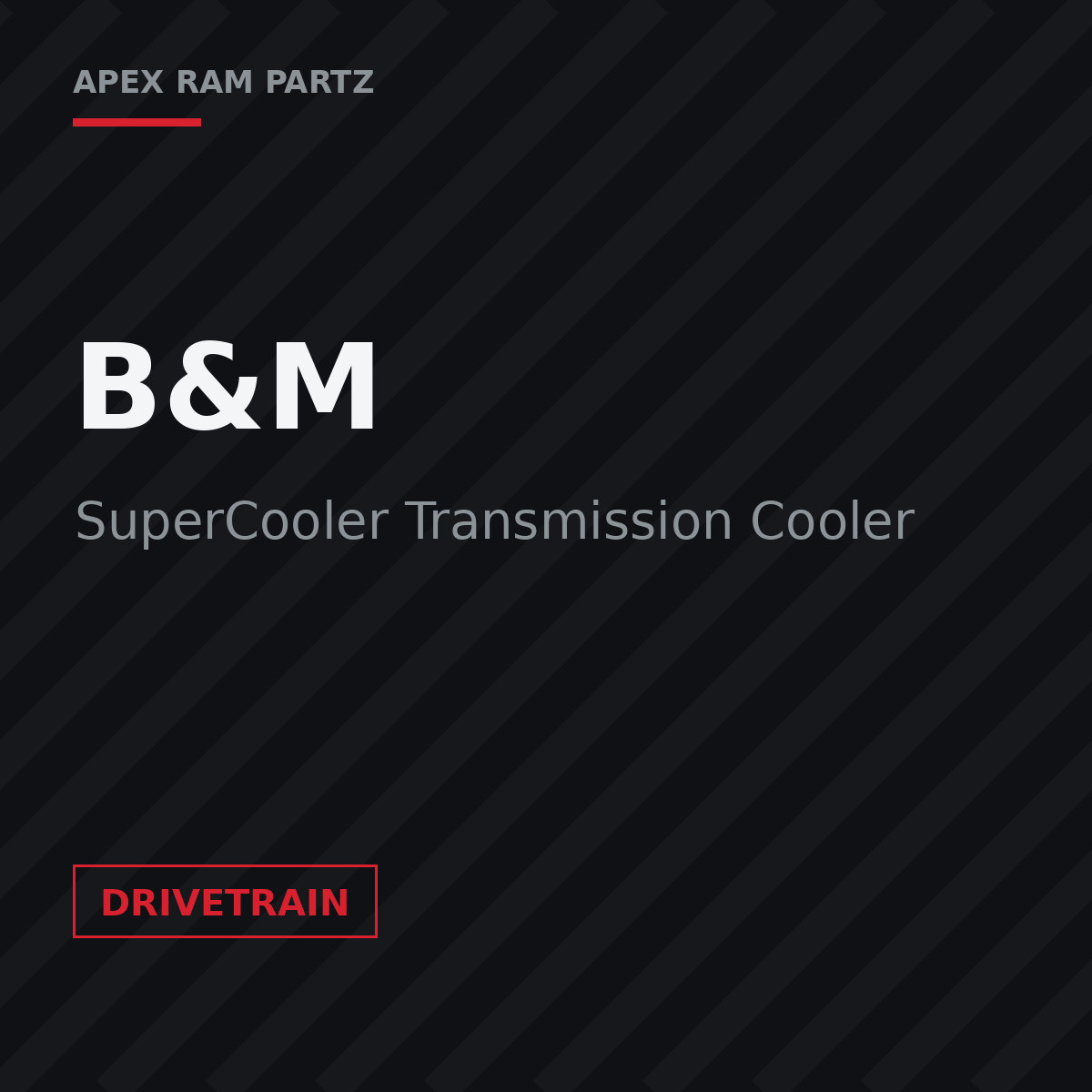 B&M SuperCooler Transmission Cooler Kit