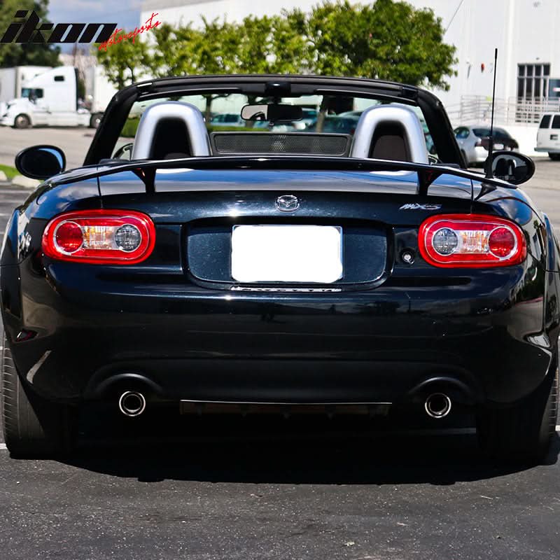 2006-2015 Mazda Miata IKON Type A Matte Black Rear Spoiler Wing ABS