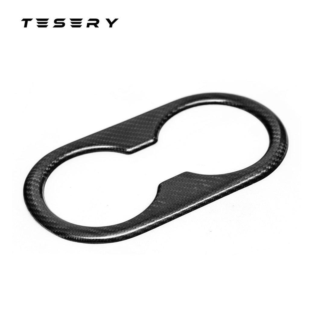 Backseat Cup Holder for Tesla Model 3 Model Y - Carbon Fiber Interior Mods
