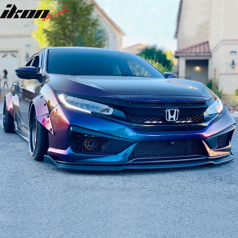 2016-2021 Honda Civic RB Unpainted Rear Wide Body Fender Flares 2PC PU