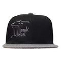 Black and Grey Puffed DF Embroidered Snapback - Youth