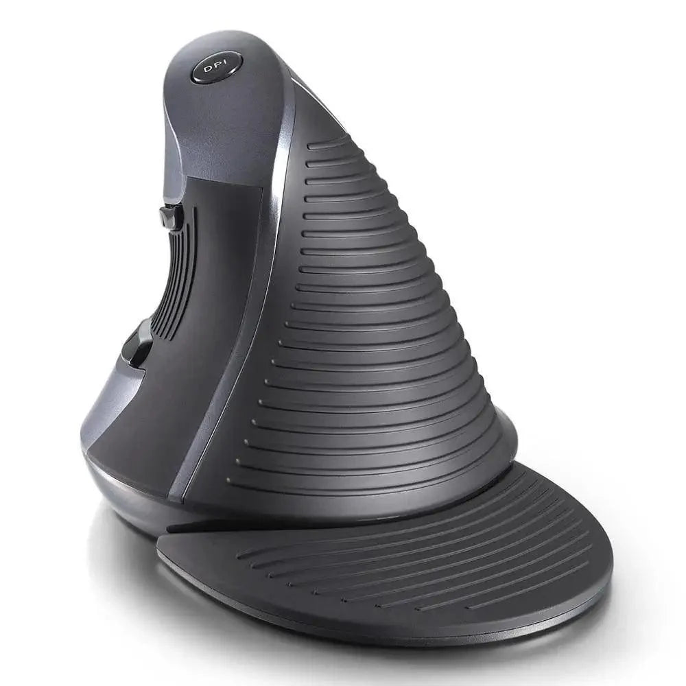 Black Ergonomic Design Office Vertical Mouse 6 Buttons 600/1000/1600 DPI Right Hand Mice With Wrist Mat Better Performance Mouse For PC Desktop Laptop