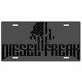 Black Out Flag Grey License Plate