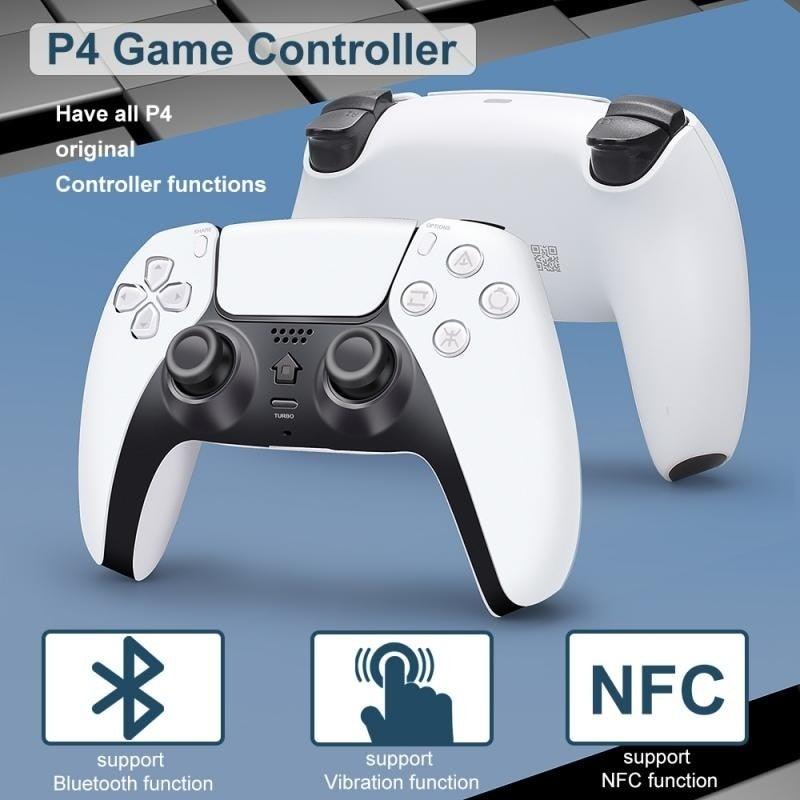 Black White Wireless Dual Sense Double Vibration Joystick Controller Compatible With PC Laptop For Gamers