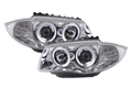 BMW 1-series E81 E82 E87 E88 Chrome Angel Eyes Headlight Set (2004 to 2011)