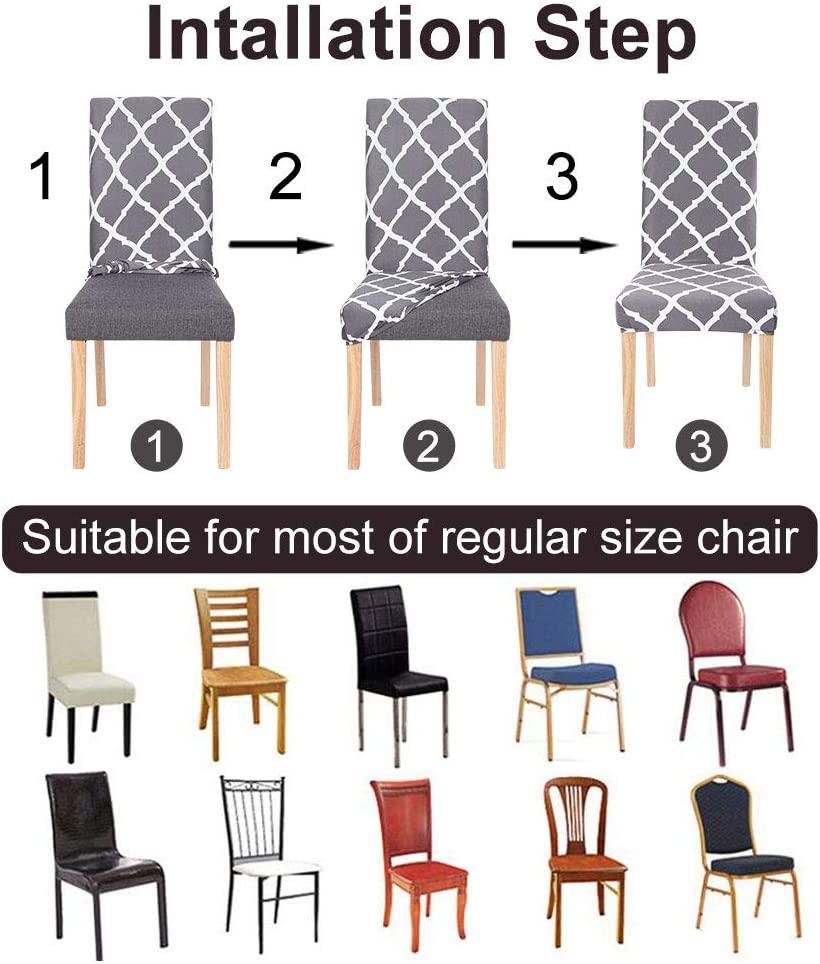 Chair Covers For Dining Room Stretch Spandex Removable Washable Anti-dust Seat Slipcover Multicolor  Chair covers  Chair Covers For Dining Room With Printed Patterns Easy Slip-on Stretchy Dining Room Chair Covers