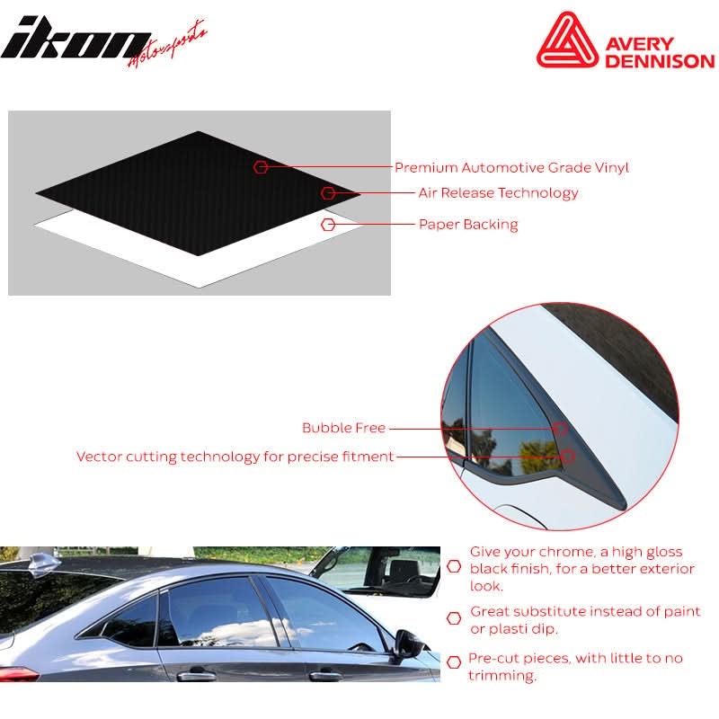 2018-2022 Honda Accord  White Window Trim Chrome Delete Vinyl Kit