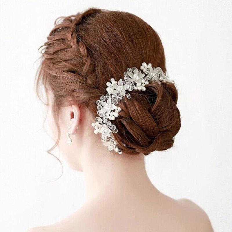 Crystal Pearl Hair Belt Wedding Bridal Hair Ornaments Hair Jewelry Decorations for Brides Wedding Gorgeous Hair Accessories For Women