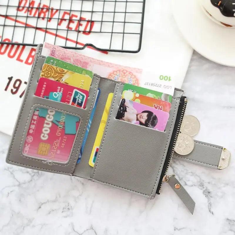 Cute Small Leather Purse For Women And Ladies Fashionable Card Bag Clutch Purse Money Clip Wallet For Females