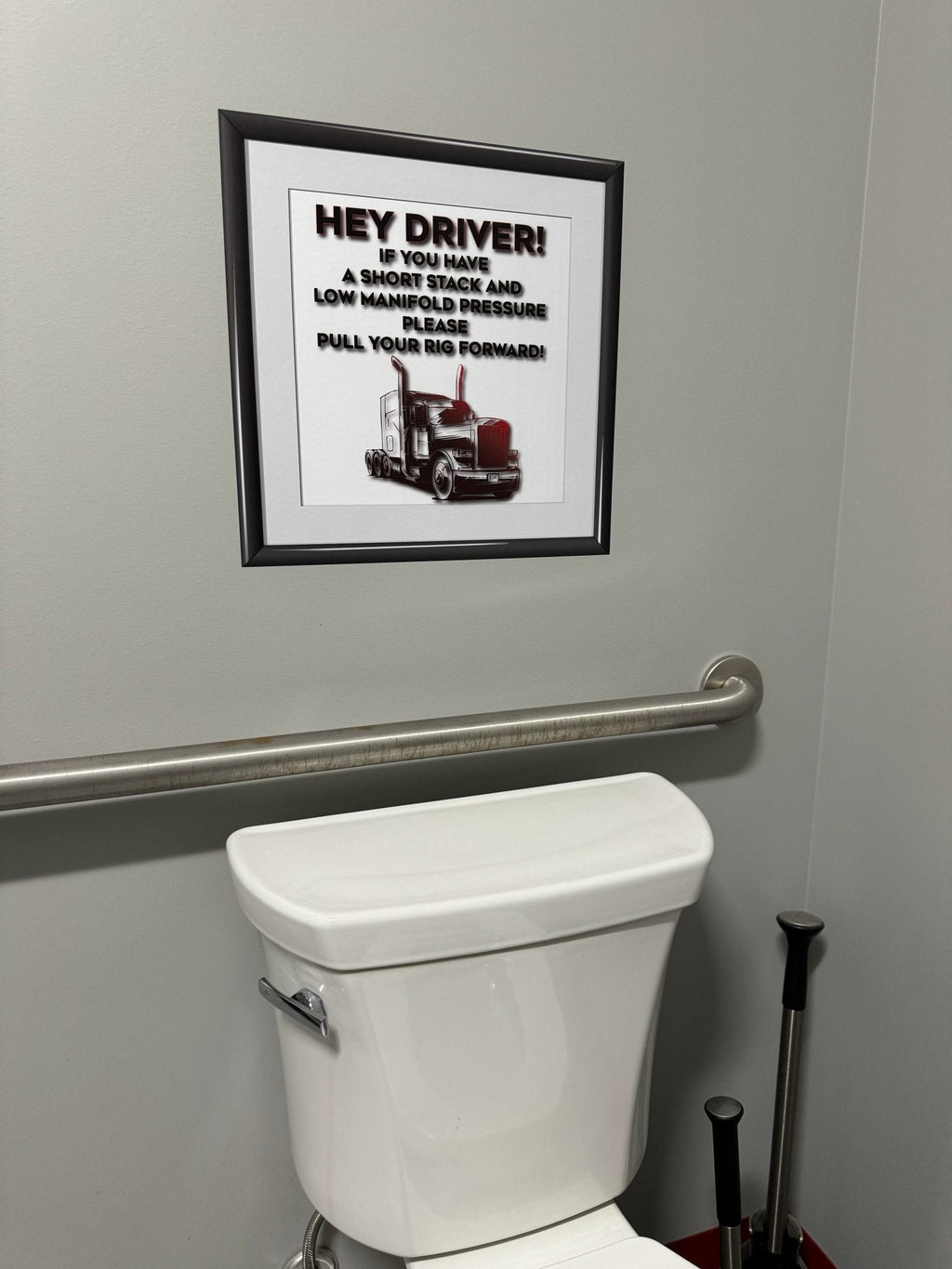 "Driver: Pull Your Rig Forward" Bathroom Wall Decal