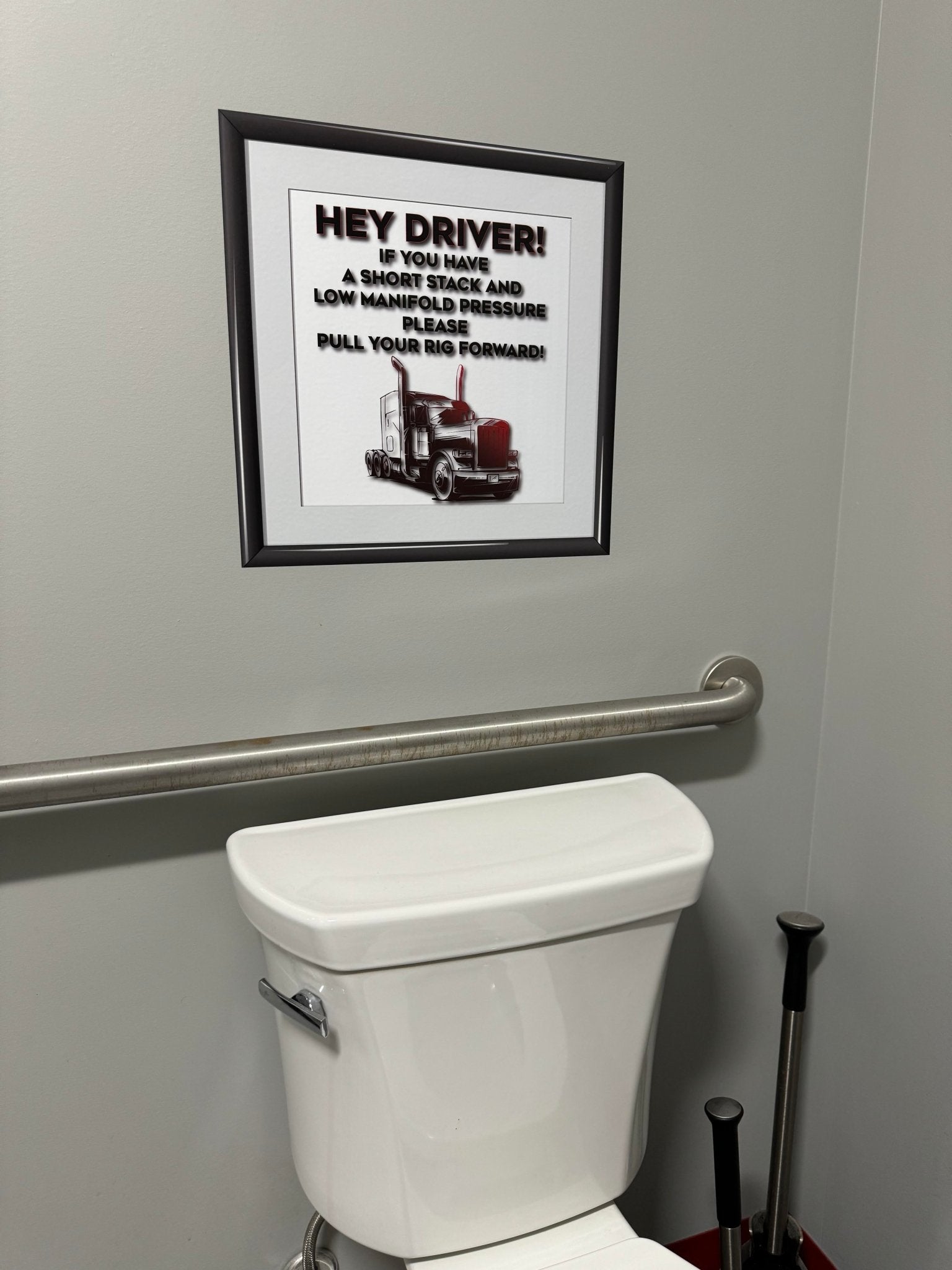 "Driver: Pull Your Rig Forward" Bathroom Wall Decal