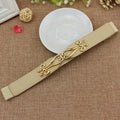 Elegant Wide Fabric Strap  Silver Metal Buckle Belts For Women Trendy Women's Fashion Stretchable Classic Color Belts
