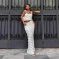 Fashion suspender two-piece scale skirt set