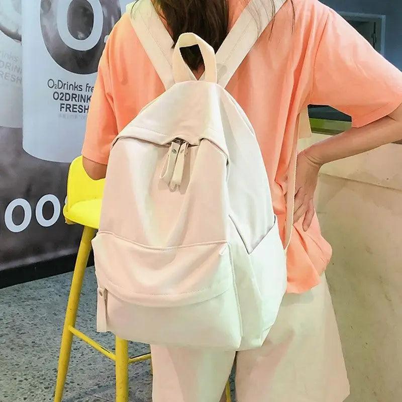 Fashionable Backpack And School Bag For Teenager Girls Stylish Anti Theft Laptop Shoulder Bags Solid Color Travel Backpack