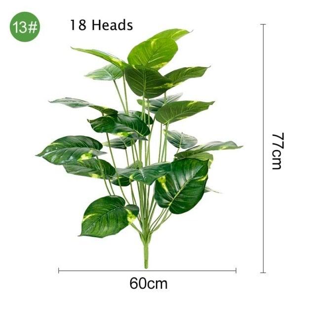 Green Artificial Palm Leaves Plastic Tropical Tree Fake  Indoor Outdoor Garden Home Outdoor Decorations