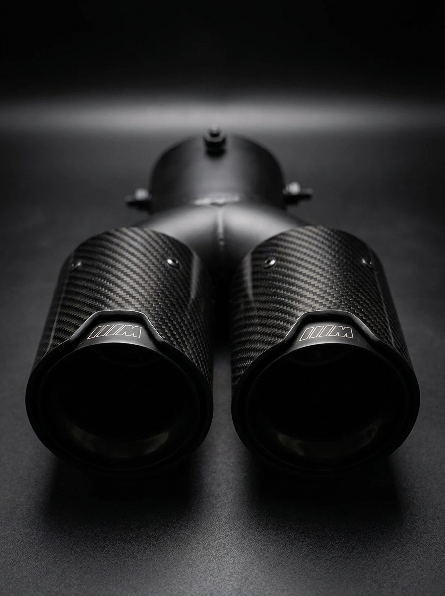 Carbon Fiber Dual Exhaust Tips for BMW M340i M240i M440i | G20 G42 G22 G23 G26 | Y-Pipe Single-to-Dual Conversion | Sold as Pair
