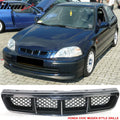 1999-2000 Honda Civic Mugen Style Unpainted Mesh Front Hood Grille ABS