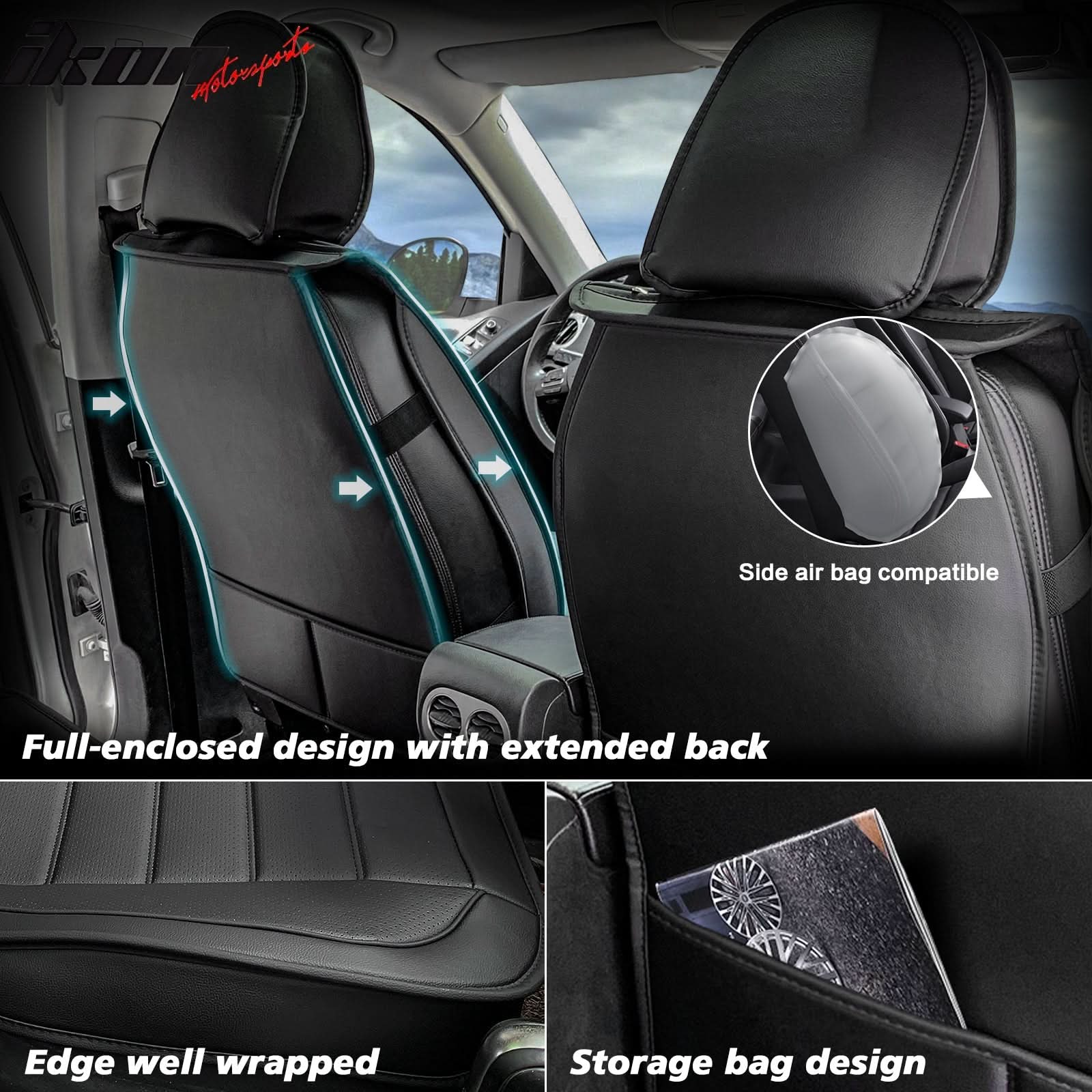 Universal Fit PU Leather Car Seat Covers Cushion Protector - 01 Style