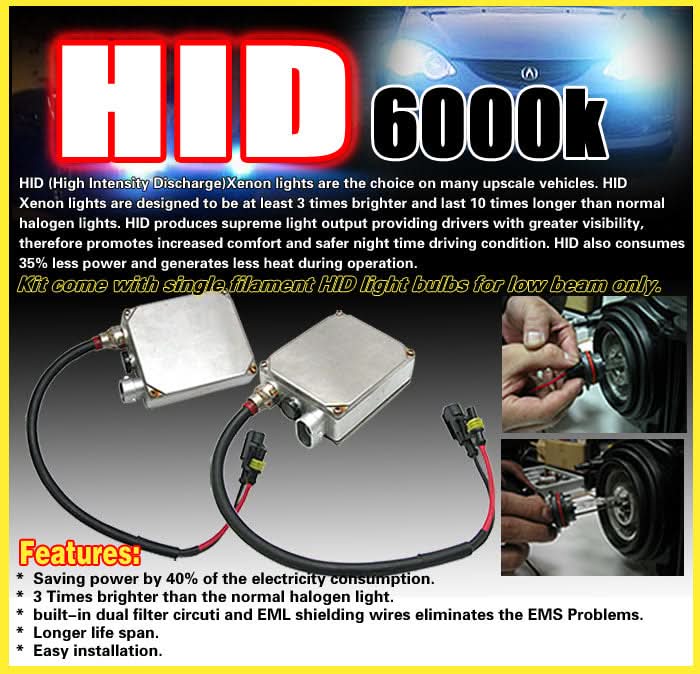 6000K Hid Fits Acura RSX 02-04 DC5 Yellow Lens Driving Fog Lights Kit