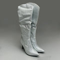 MIA Mackynzie Silver Stone Tall Heeled Boots Sz 8.5M Q100302
