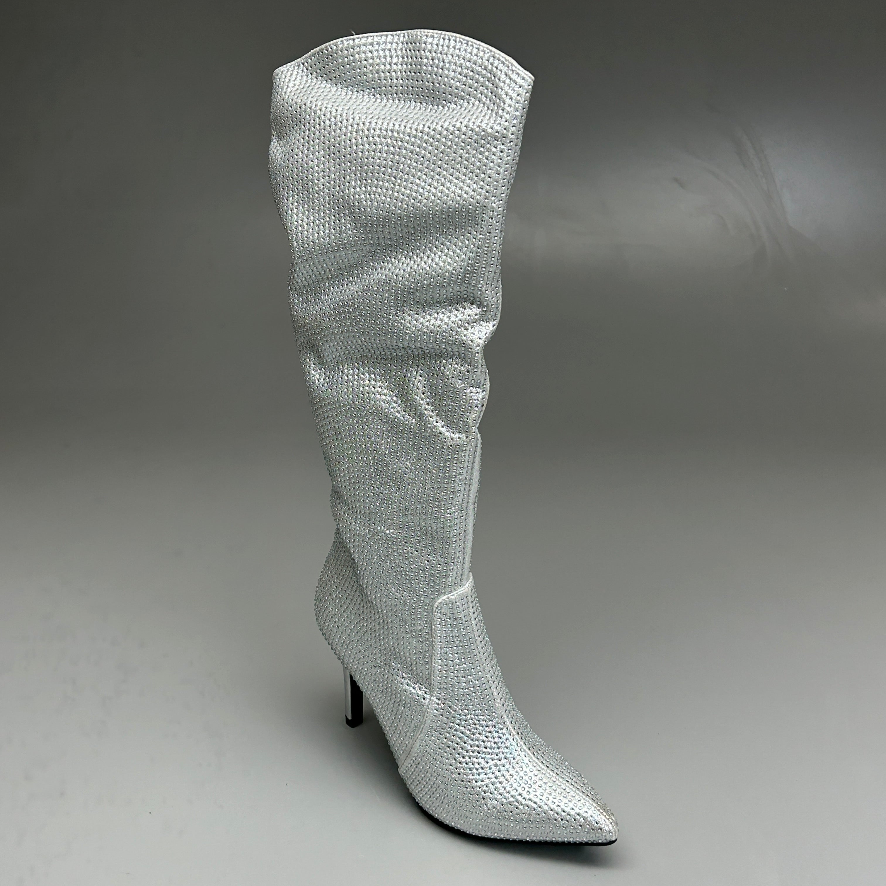 MIA Mackynzie Silver Stone Tall Heeled Boots Sz 6.5M Q100302