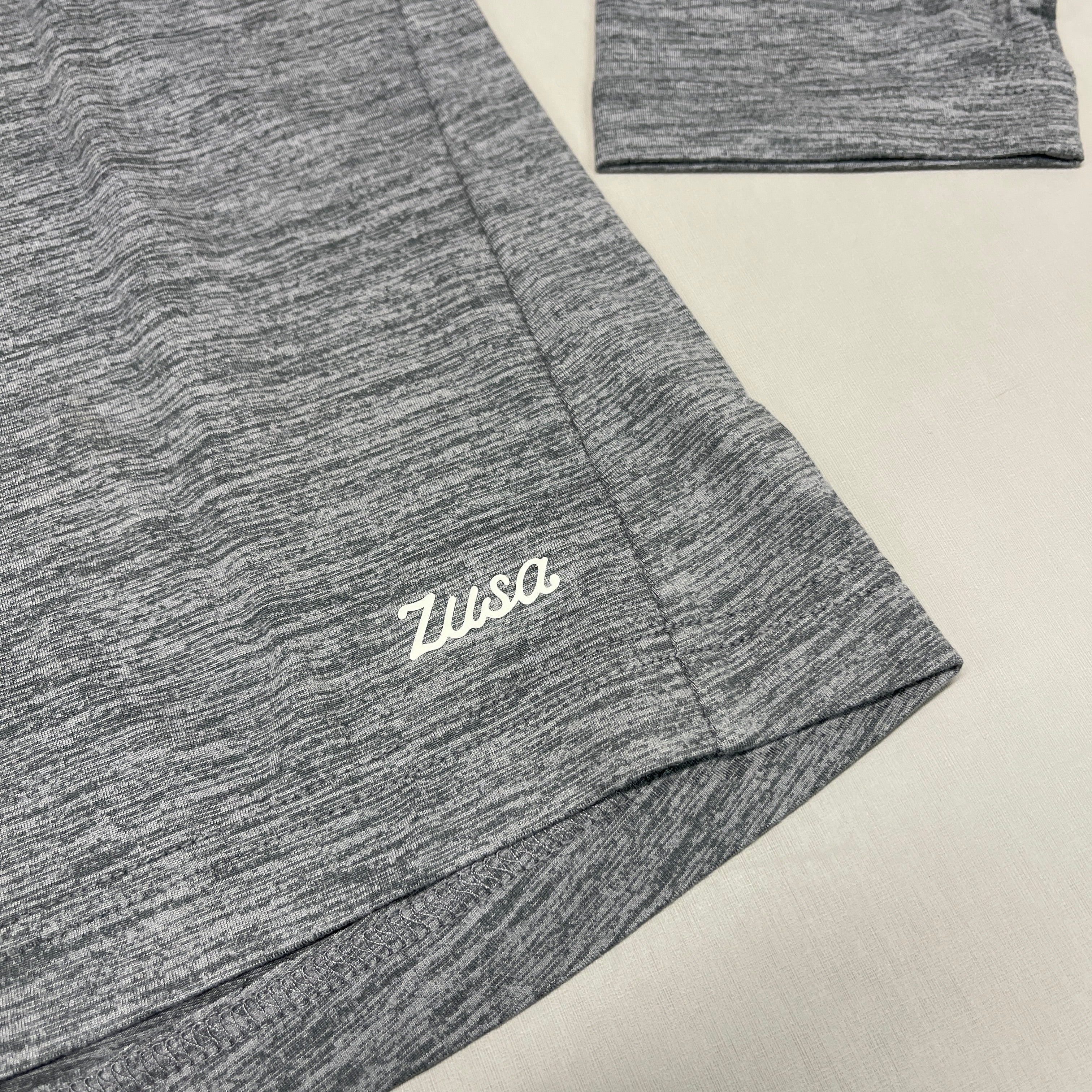 ZUSA Pull Over Shirt Long Sleeve Brisk Quarter Zip Women's Sz M Charcoal Heather (New)