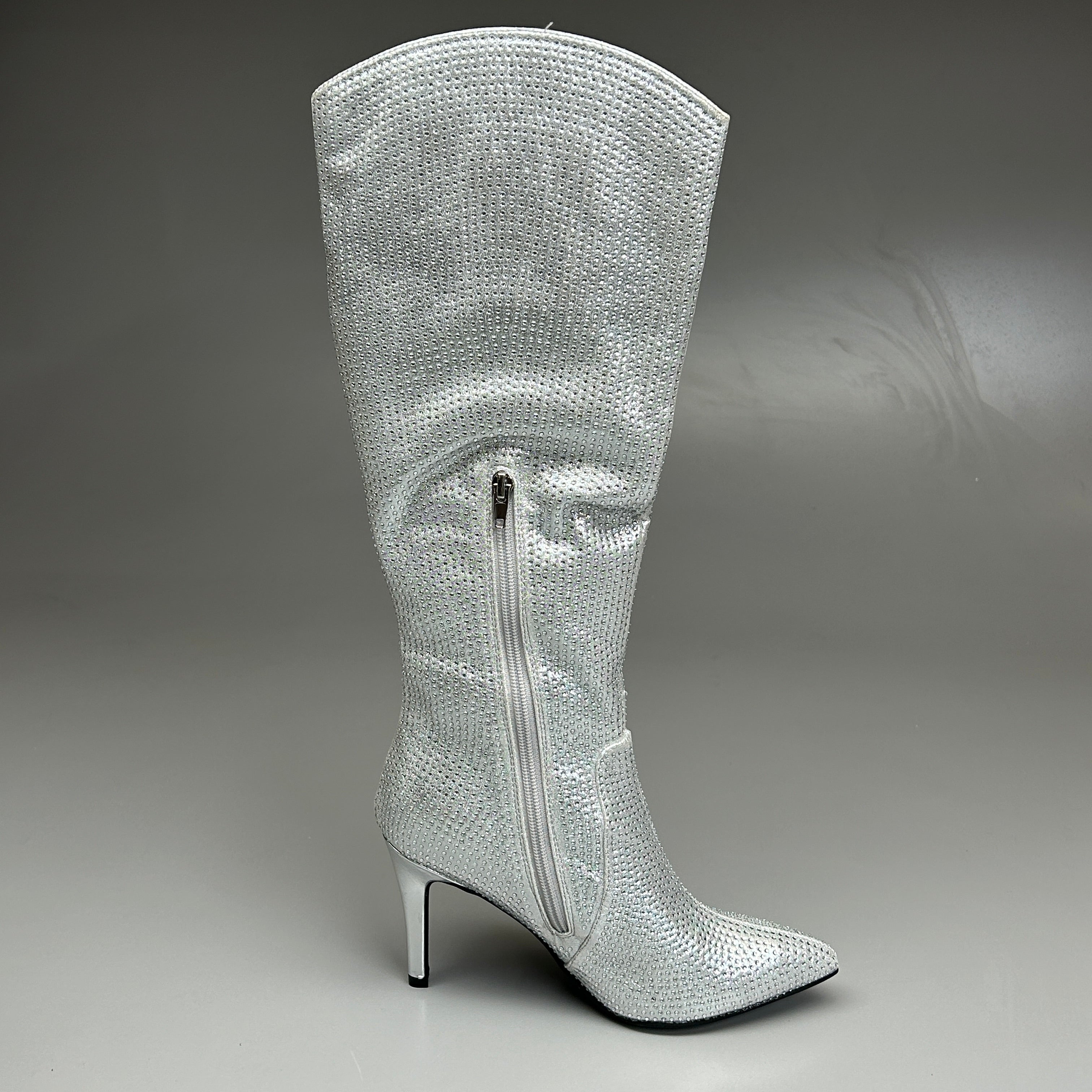 MIA Mackynzie Silver Stone Tall Heeled Boots Sz 11M Q100302