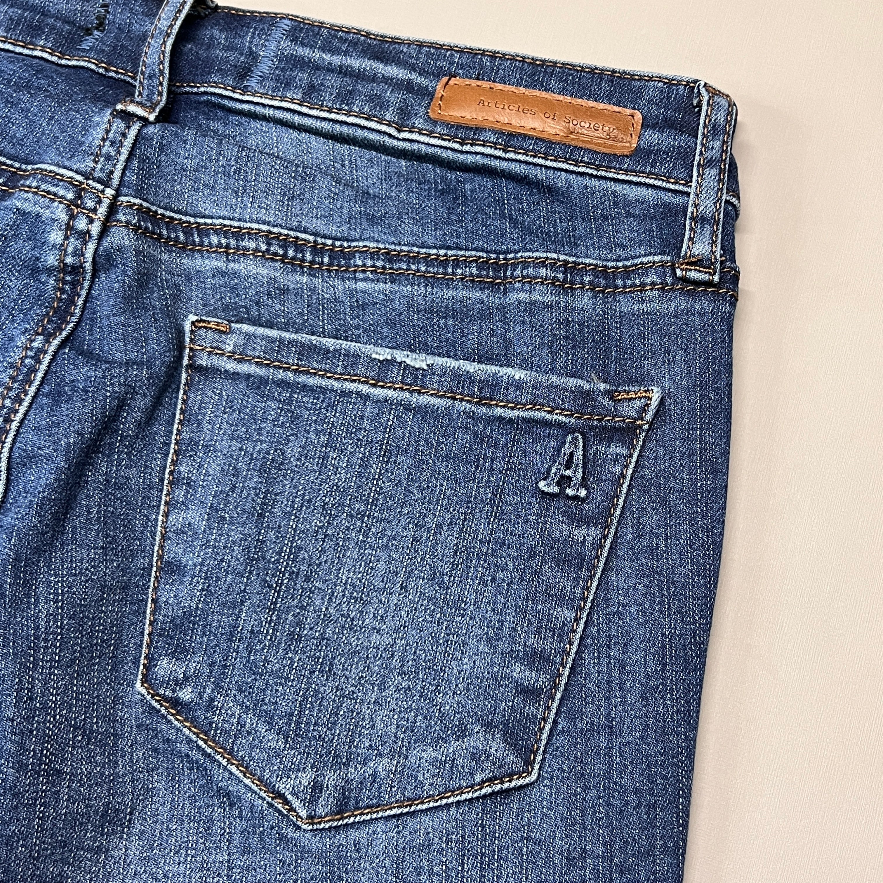 ARTICLES OF SOCIETY Hilo Ripped Denim Jeans Women's Sz 26 Blue 5350PLV-706 (New)