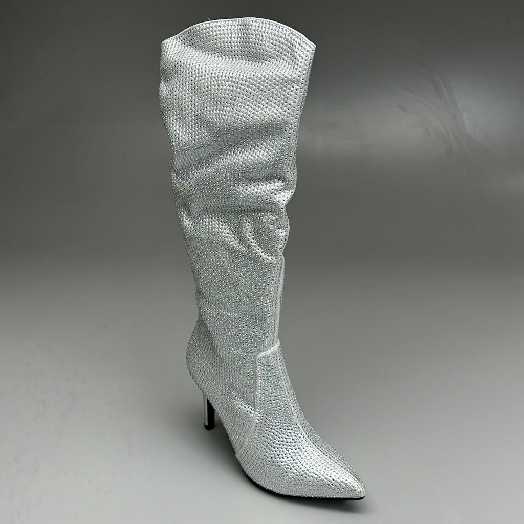 MIA Mackynzie Silver Stone Tall Heeled Boots Sz 9.5M Q100302