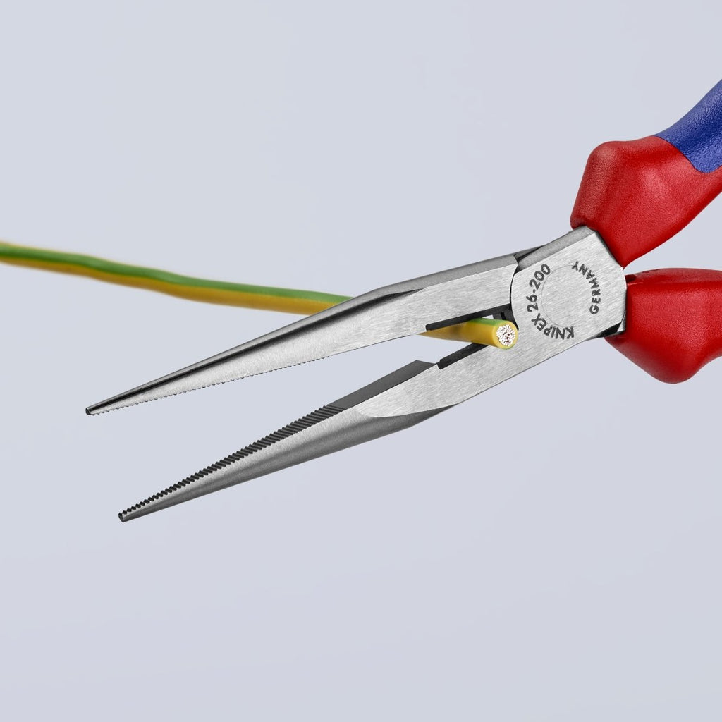 Knipex Long Nose Pliers With Side Cutter 8" 26 12 200
