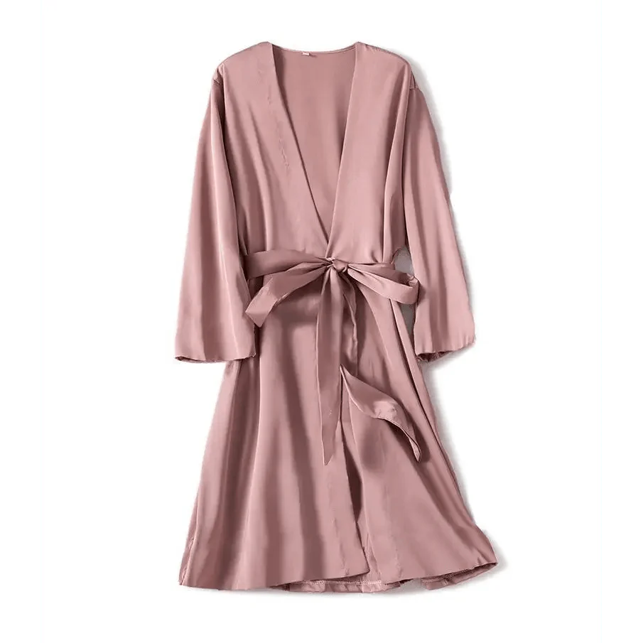 Ladies Fashion Red Soft Short Sleepwear For Women Trendy Women's Comfortable V Neck Bathrobe  Bridesmaid Bride Party Robes
