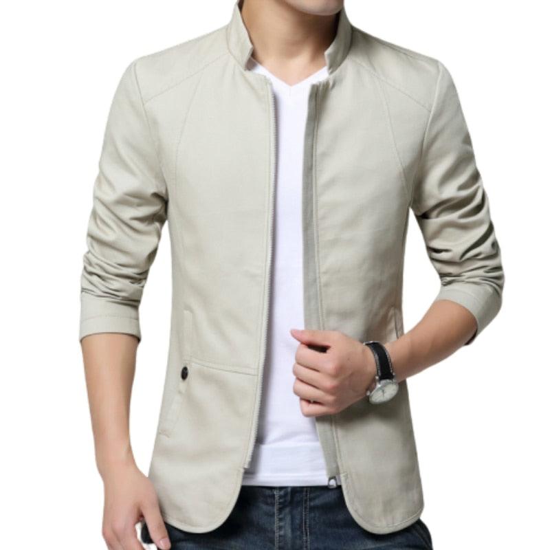 Luxury Black Mens Jacket Fashion Jacket Men Slim Fit Business Casual Male Jackets Warm Outdoor Men's Lightweight Cotton Jacket Elegant Slim Men Solid Color Clothing