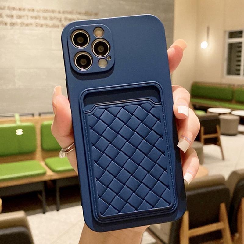 Luxury Colorful Card Holder Wallet Case For iPhone 14 13 11 12 Pro Max Mini 14 Plus Soft Silicone Purse Cover  Silicone Case with Card Holder Compatible with iPhone