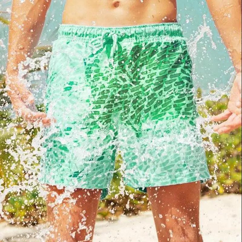 Modern Men's Summer Discoloration Swimming Trunks Magical Change Color Beach Surf Shorts Quick Dry Bathing Short Swim Pants