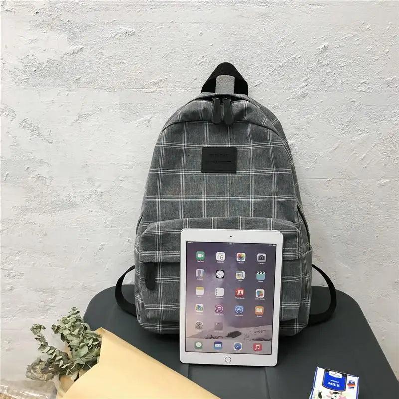 New Casual School Bag For Women And Girls Stylish Backpack Striped Book Packbags for Teenage